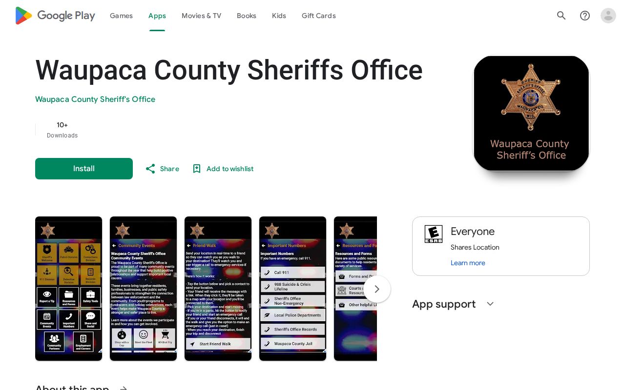 Waupaca County Sheriff app record and alert resource